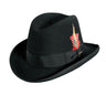 Scala - Black Homburg Wool Felt Godfather Hat