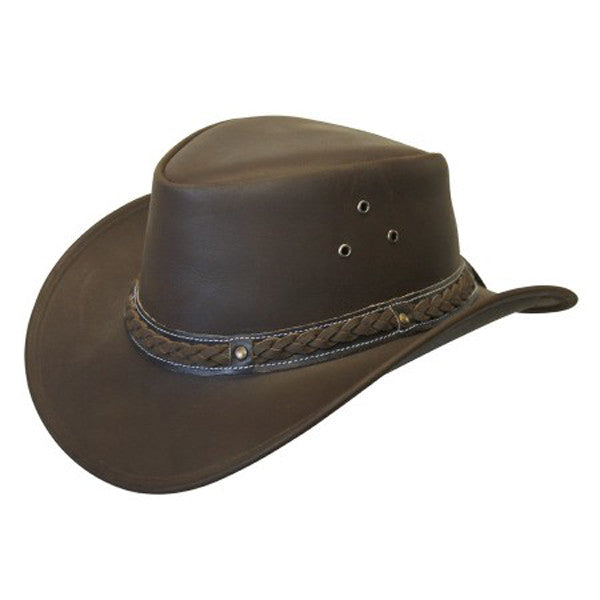 Conner - Down Under Leather Outback Hat Brown