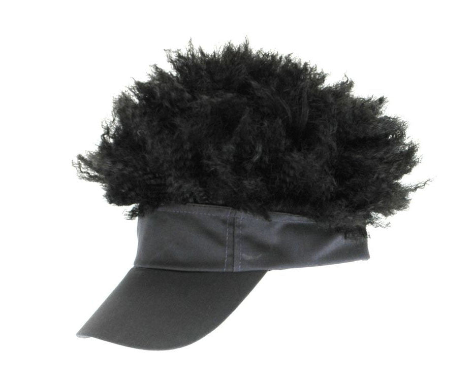 Guitar Superstar Costume Hat With Attached Hair - 80s Rock Star Adjustable Adult Hat
