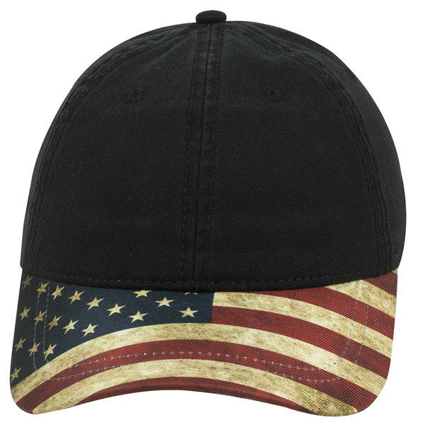 Otto Cap - Vintage American Flag Baseball Hat - Front